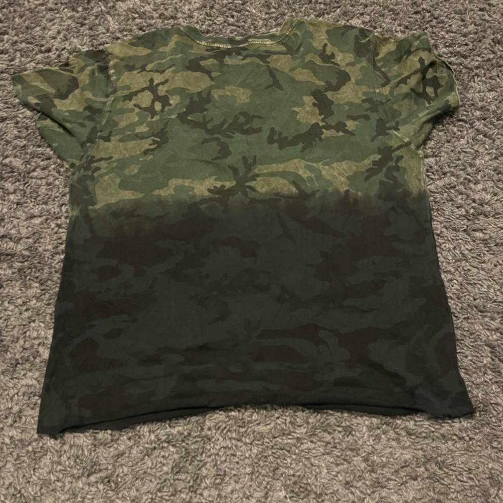 Women’s Affliction Green Camo Tee with Black Lace Detail - Picture 2 of 3